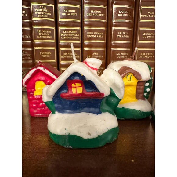 Yves Rocher Set 5 Mini Vintage House Candles Christmas Table Decor Nostalgia - Picture 3 of 5
